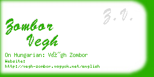 zombor vegh business card
